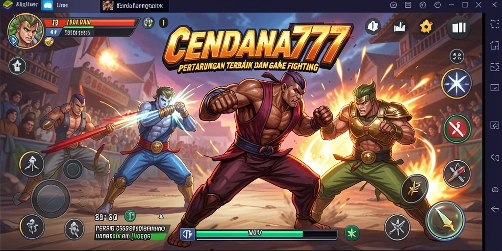 Gameplay CENDANA777 menampilkan pertarungan mendebarkan antara karakter-karakter kuat.