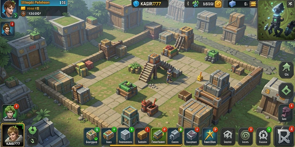 Screenshot KASIR777 menampilkan gameplay Tower Defense yang seru dan menegangkan.