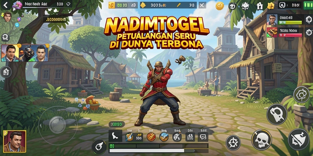 Screenshot gameplay NADIMTOGEL yang menampilkan eksplorasi dunia terbuka.