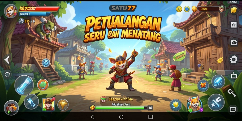 Tampilan menegangkan dari gameplay khas SATU77.
